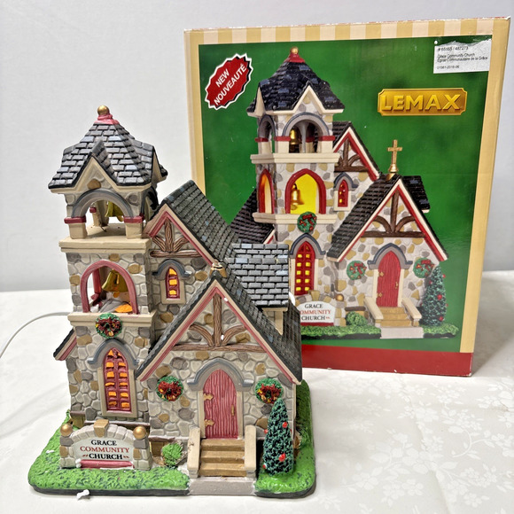 Lemax Other - Lemax Grace Community Church #65155 2016 Village Collection Lighted READ